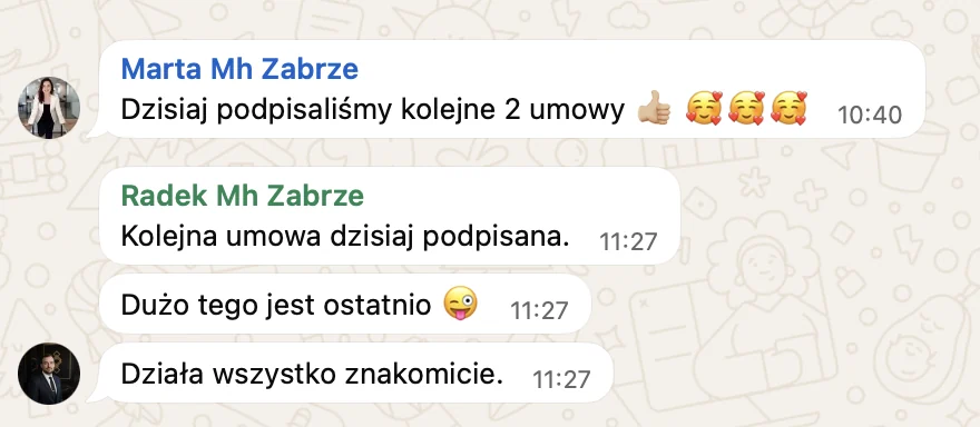 Wiadomości od zespołu Metrohouse Zabrze o kolejnych podpisanych umowach