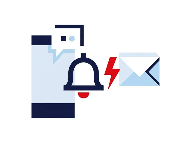 Automatyzacje SMS i e-mail, telefon z powiadomieniem, ilustracja