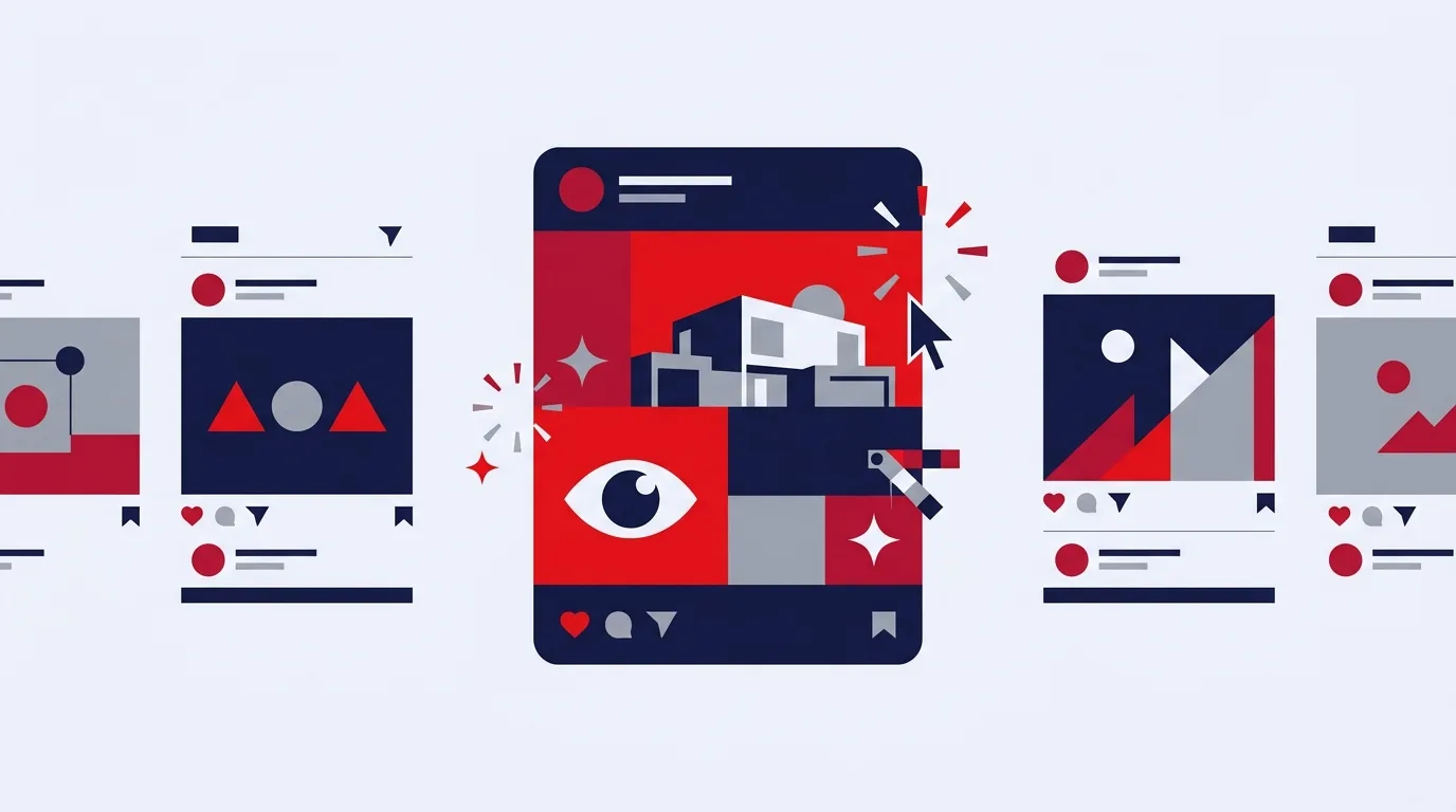 Kreacje reklamowe Meta Ads, które zatrzymują uwagę w feedzie, ilustracja
