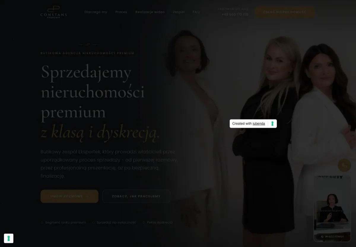 Strona internetowa biura nieruchomości: Constans Property