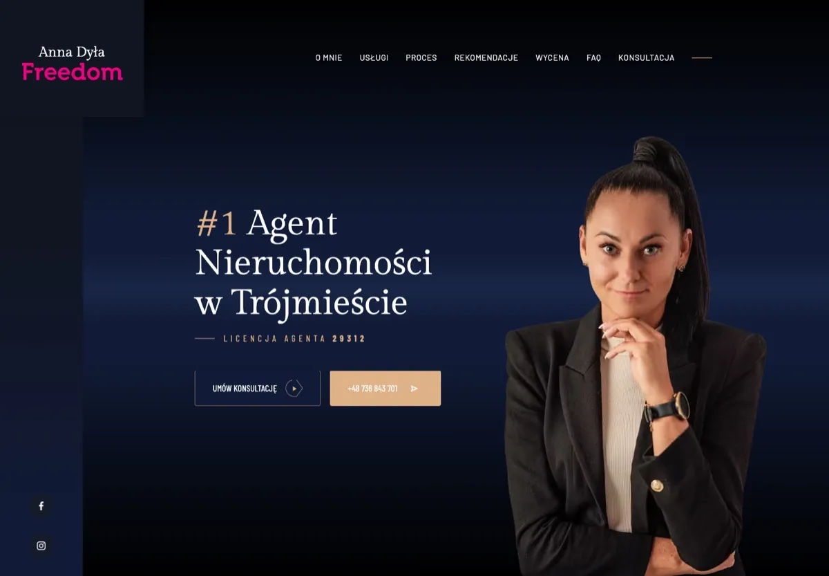 Strona internetowa biura nieruchomości: Anna Dyla Nieruchomości