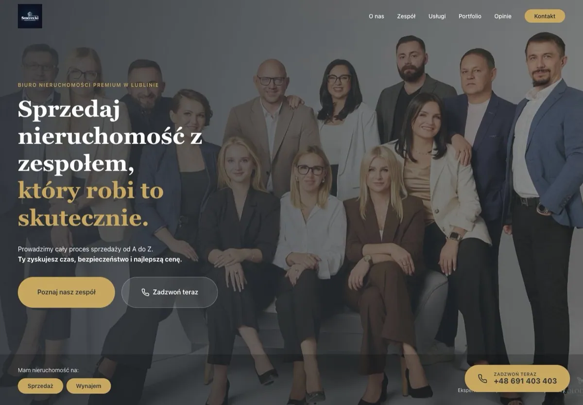 Strona internetowa biura nieruchomości: Smerecki Nieruchomości